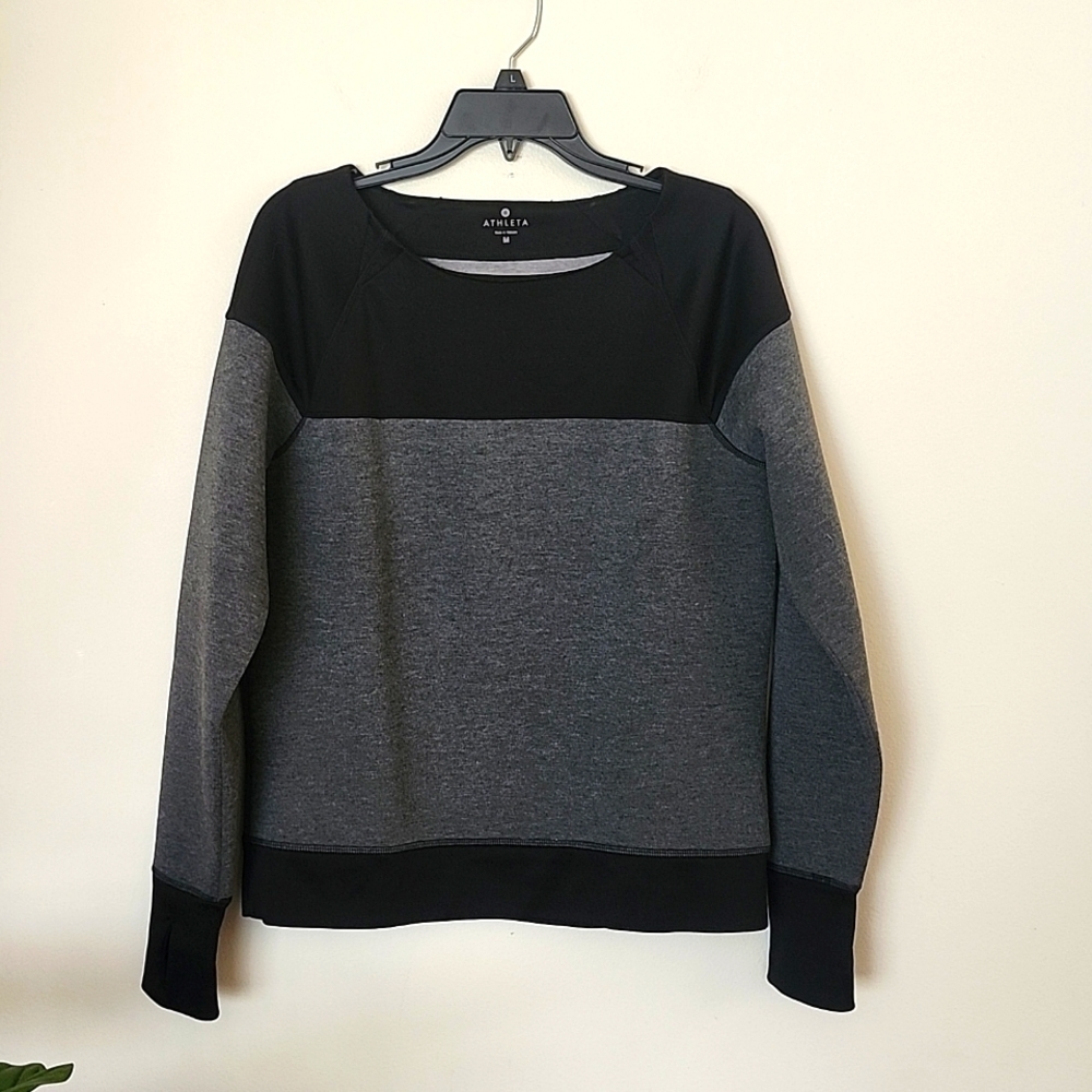 Athleta Womens Fuse Colorblock Scuba Neoprene Pullover Sweatshirt